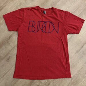 Y2K Burton Snowboards Men’s Medium M Red Short Sleeve T-Shirt Interlocking Logo